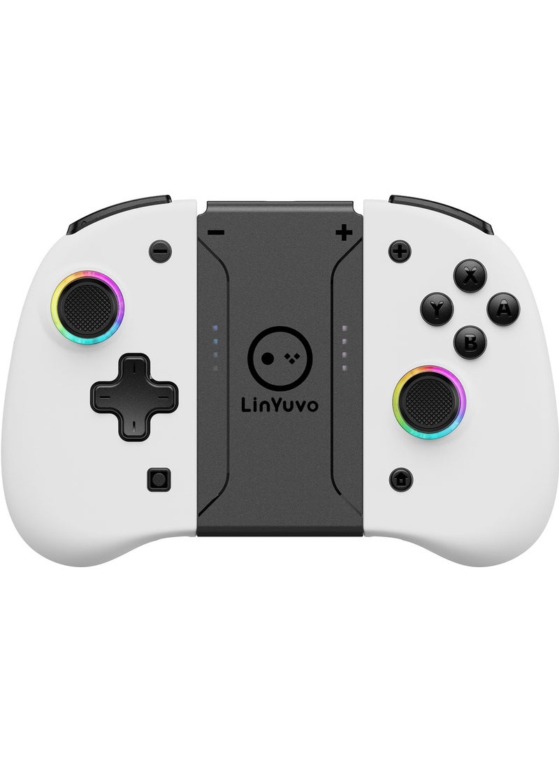LinYuvo وحدة تحكم الألعاب الكلاسيكية LinYuvo KS37B Joycon اللاسلكية لجهاز Switch و Switch Lite و Switch OLED مع إضاءة RGB ملونة وعصا تحكم معدنية وجيروسكوب بستة محاور ووظيفة Turbo وضبط اهتزاز مزدوج وأزرار قابلة للبرمجة ووظيفة تخطيط قابلة للبرمجة ووظيفة لقطة الشاشة - Image 1